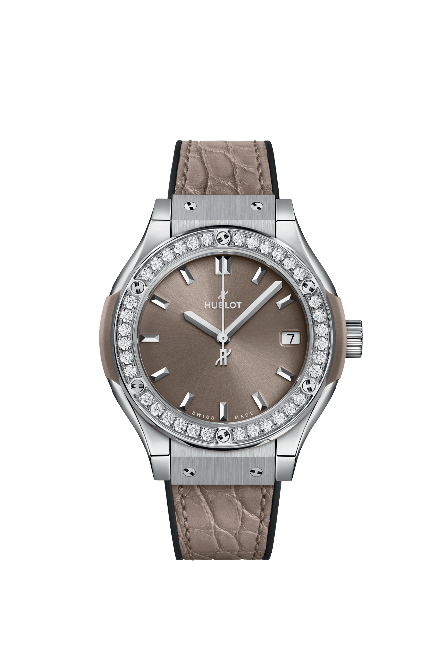 Classic Fusion Titanium Taupe Diamonds 33 mm