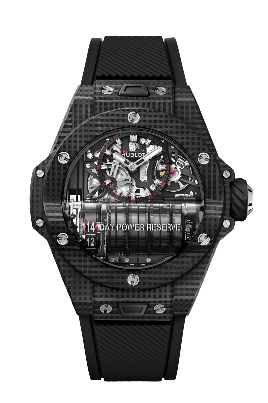 Big Bang MP-11 Power Reserve 14 Days 3D Carbon 45 mm, front view