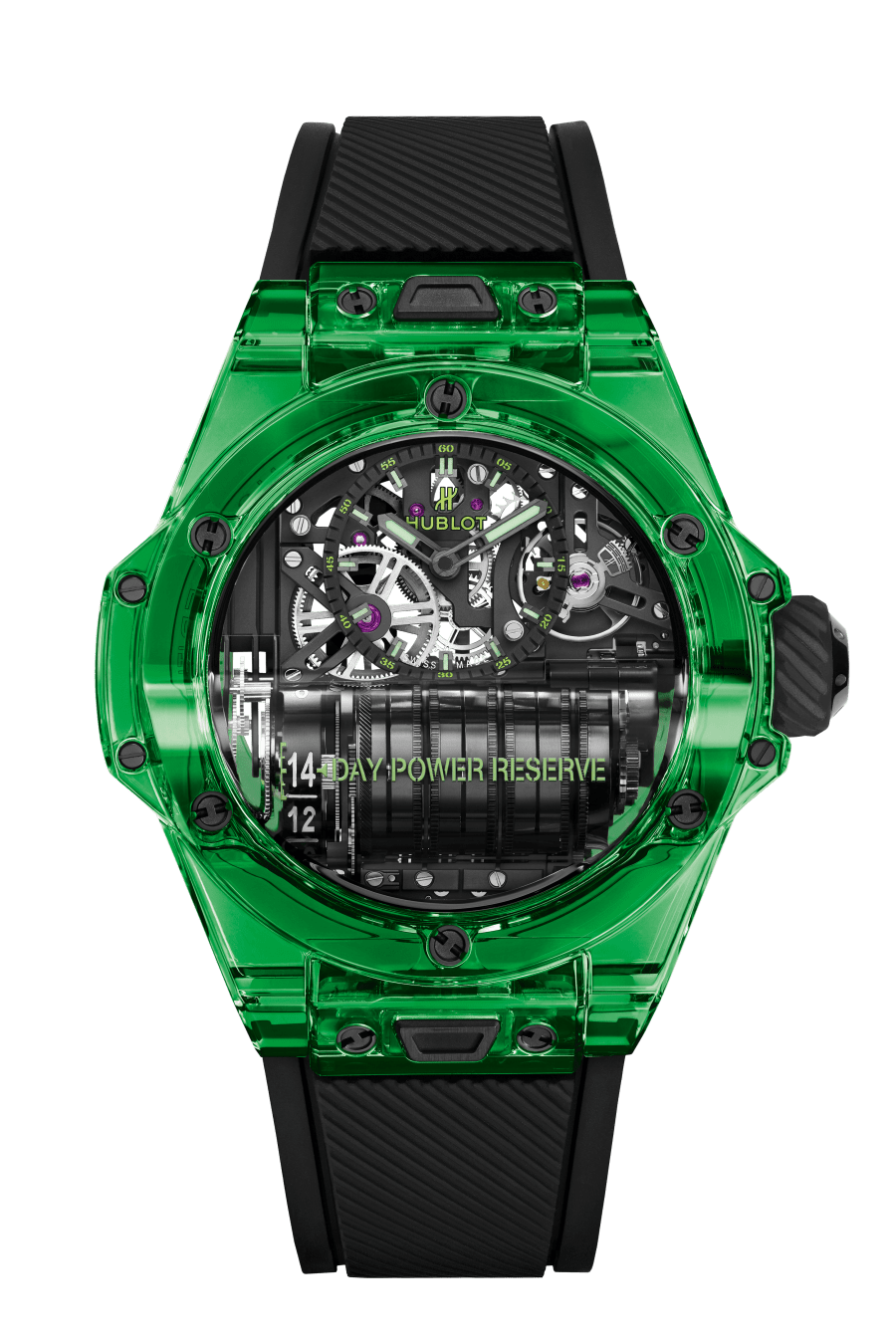 Big Bang MP-11 Power Reserve 14 Days Green Saxem 45 mm, front view