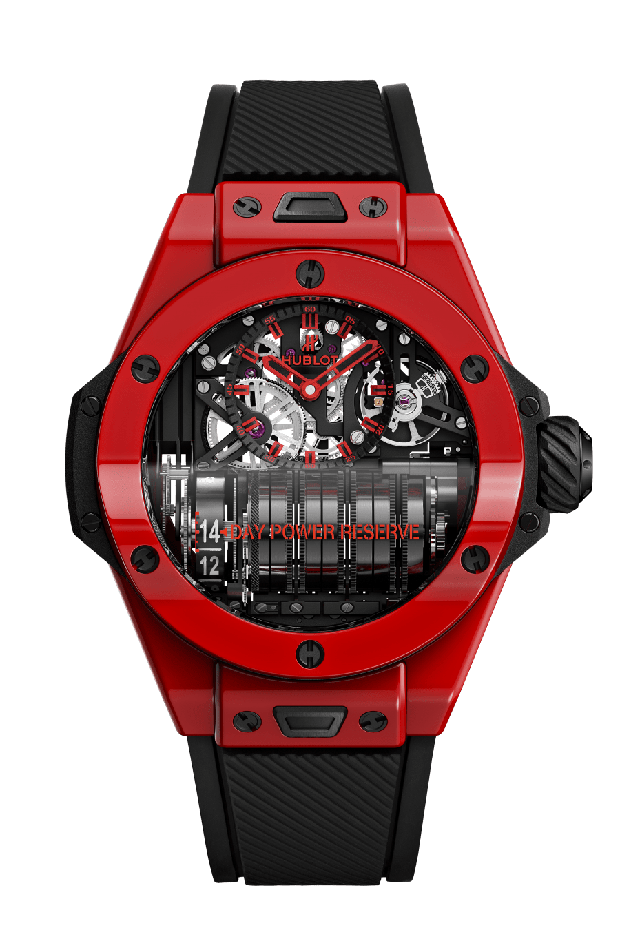Big Bang MP-11 Power Reserve 14 Days Red Magic 45 mm, front view 