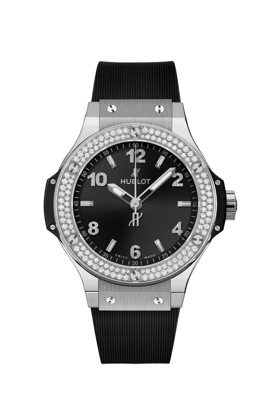 Big Bang Steel Diamonds 38 mm, front view 