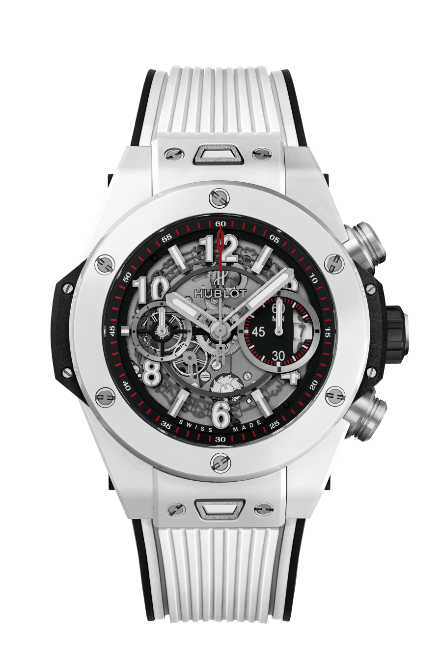 Big Bang Unico White Ceramic 45 mm, front view