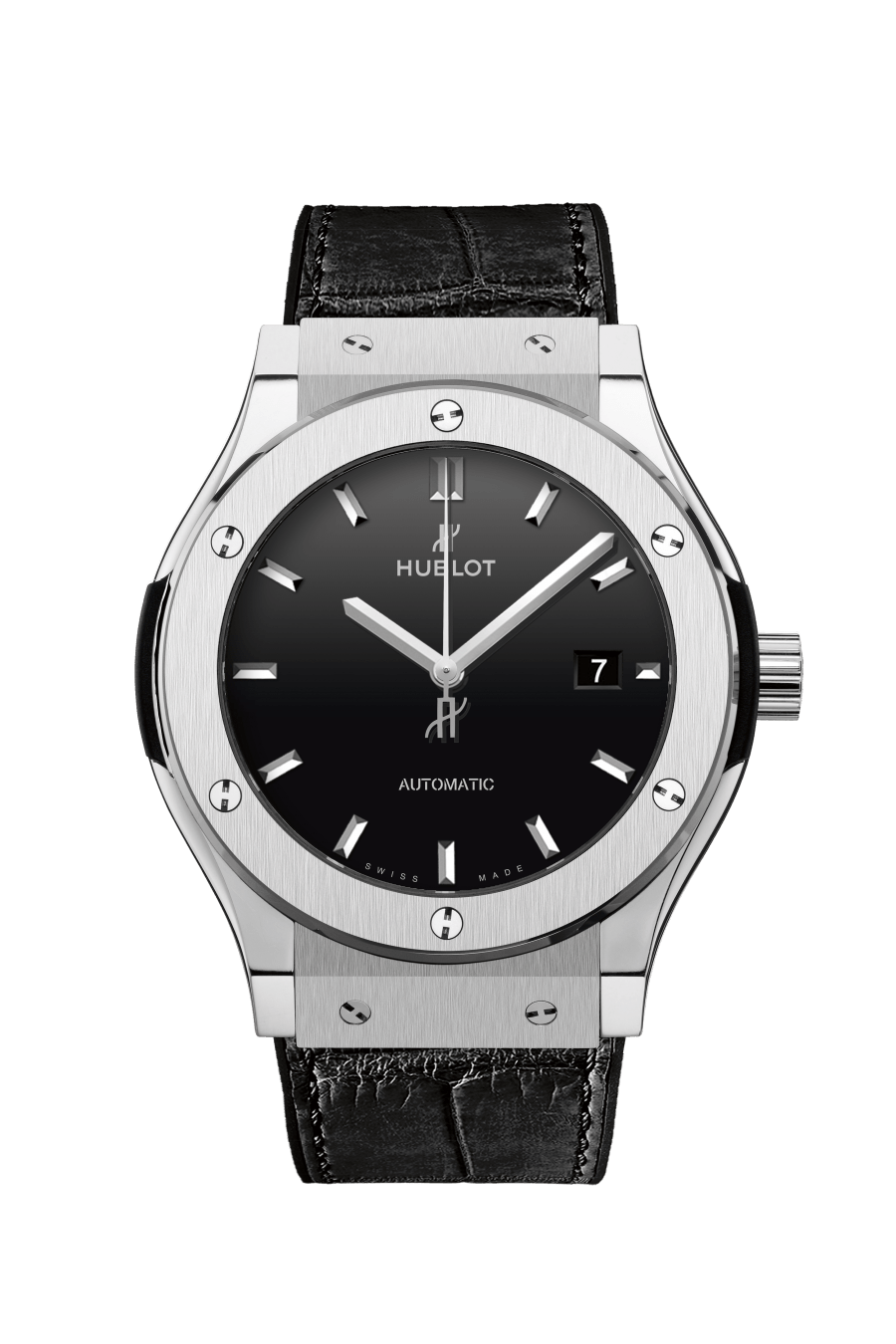 Classic Fusion Titanium Black Shiny 42 mm, front view 